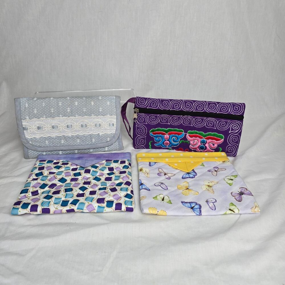 Quilted Wallet Bags Handmade in Washington State 4 Bundle Deal Multi-Color